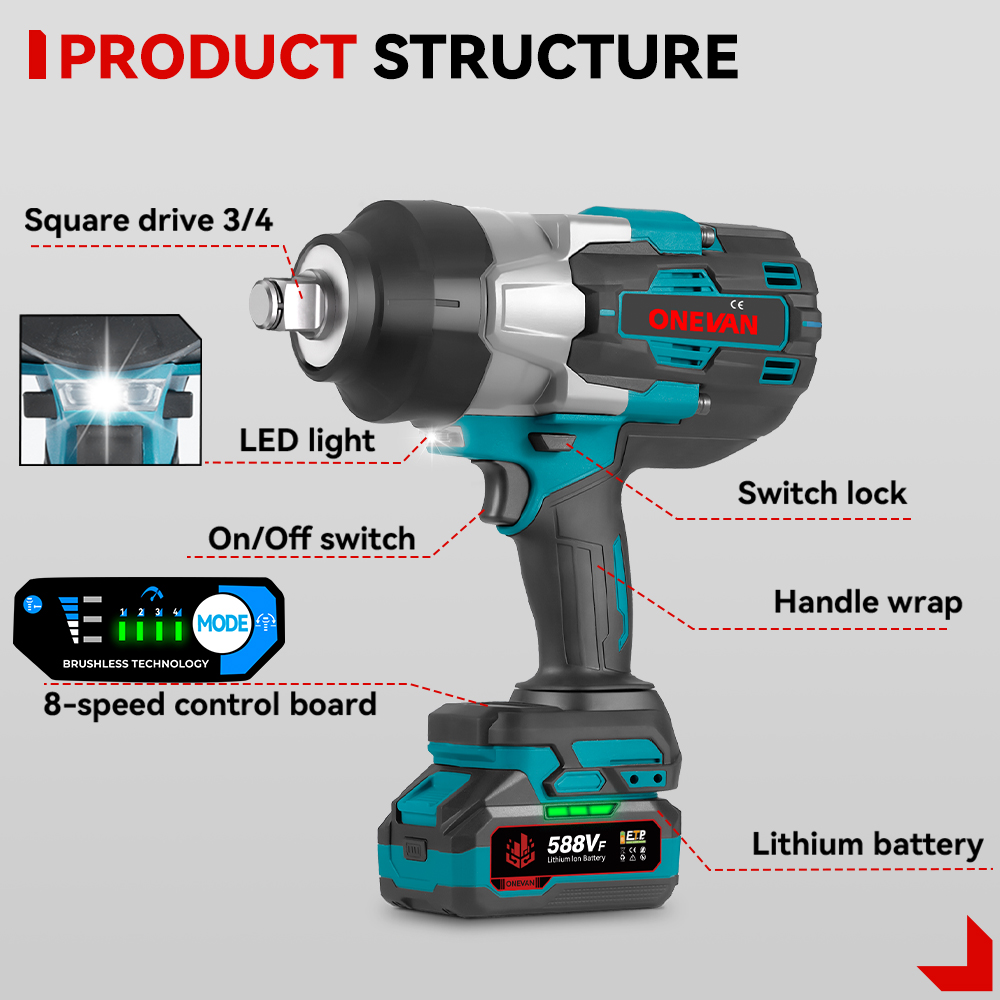 Torque Wrench - Clé à chocs électrique sans fil